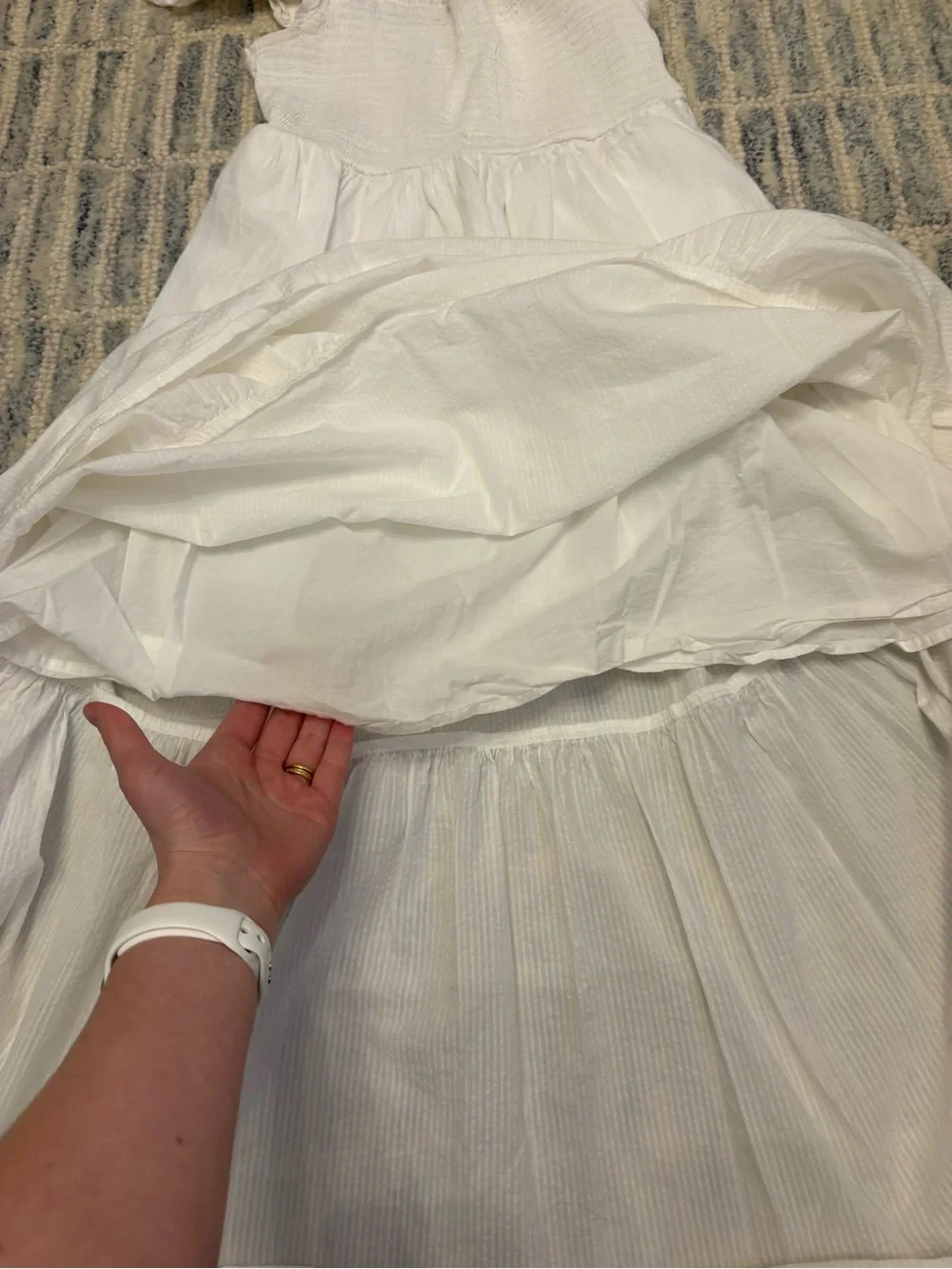 White Ruffled Strap Sundress - Picture 5 of 6